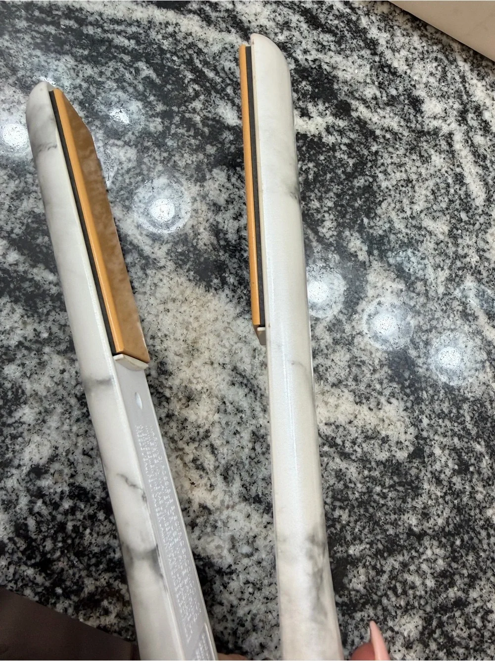 CHI White Marble Hair Straightener - Gold Plates